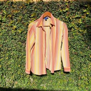 J.Crew, orange and yellow striped button-down size small